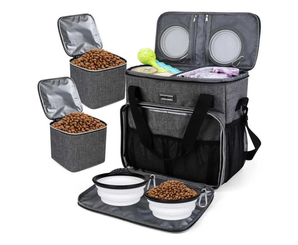 Premium Pet Travel Bag — All-in-One Dog Travel Kit with Food Containers & Bowls