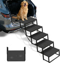 Dog Steps for Car, Truck, SUV, Dog Stairs for Car with Upgraded Non-Slip Surface, Foldable Dog Ramp for Car, Pet Stairs for Large Dogs, 5 Steps