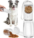Dog Water Bottle, Portable Water Bottle with Food Container for Dogs Cat Pet Hiking Walking Travel Camping, Leak-Proof Dog Water Bowl Dispenser with Feeder Function Puppy Essentials